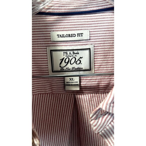 Jos A Bank 1905 Collection Mens‎ Dress Shirt Tailored Fit Lin - Picture 5 of 6